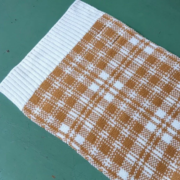 NWT Timberland cream and tan plaid scarf - Picture 6 of 8